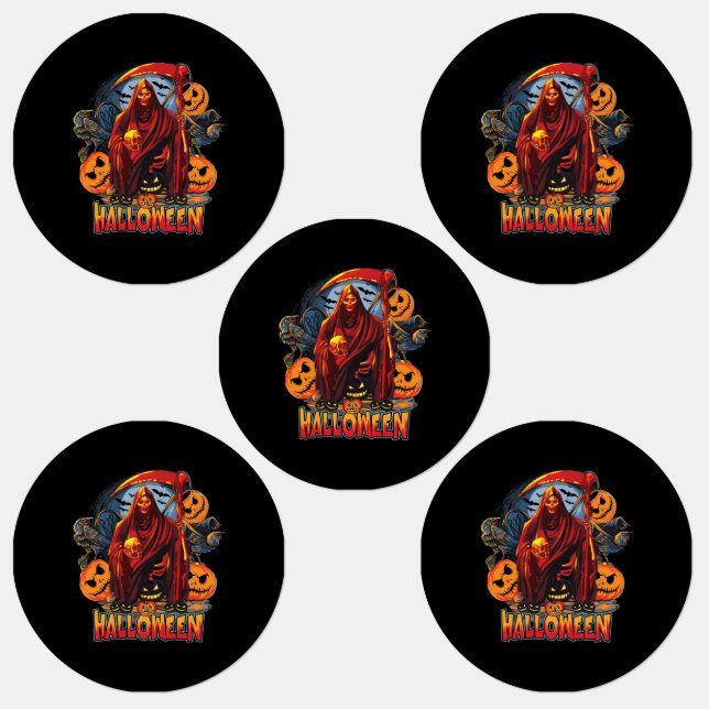 Halloween Evil Skelett, Pumpkin Etiketten (Gruppe)