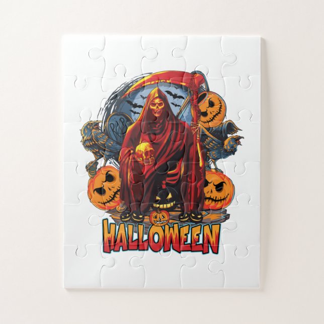Halloween Evil Skelett, Pumpkin Puzzle (Vertikal)