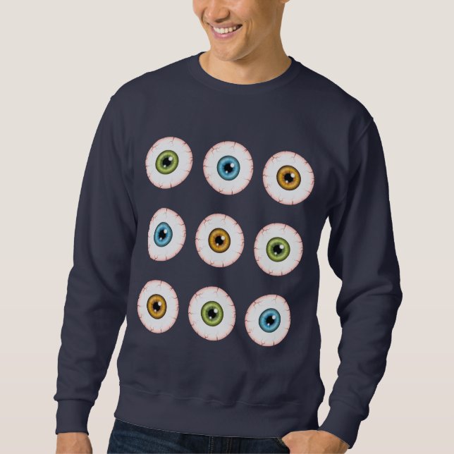 Halloween Eyeballs Bunte Augen Bloodshot Augen Sweatshirt (Vorderseite)