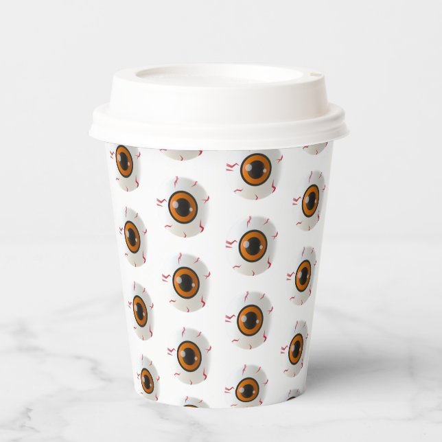 Halloween Eyeballs Paper Cups Größe: 8oz Pappbecher (Vorderseite)