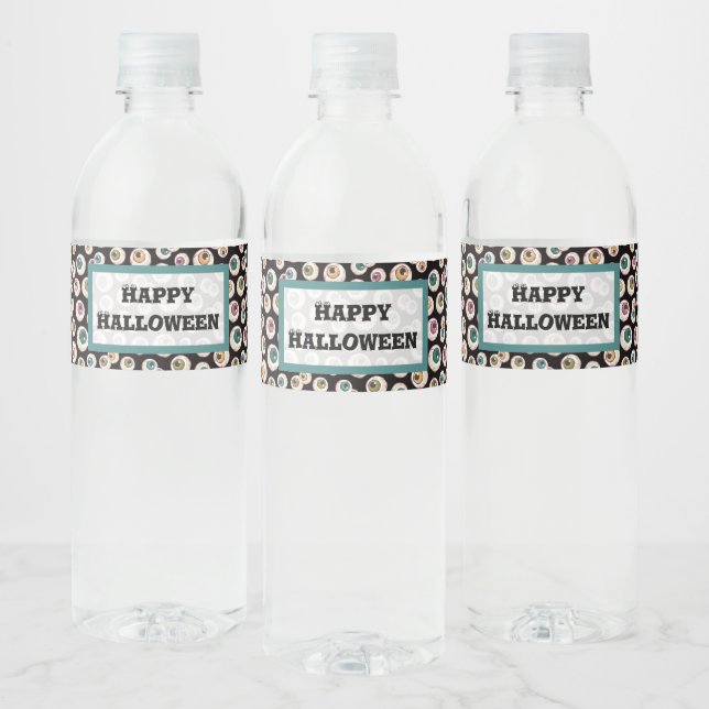 Halloween Eyeballs Wasserflaschenetikett (Flaschen)