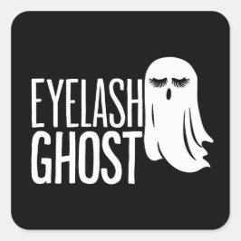 Halloween Eyelash Ghost Quadratischer Aufkleber