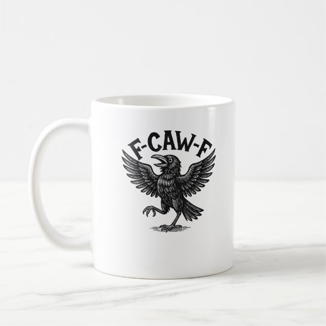 Halloween F-Caw-F Bird Crow Women Men Minimal Clea Kaffeetasse (Links)
