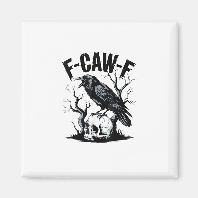 Halloween F-Caw-F Bird Crow Women Men Retro Classi Magnet (Vorne)