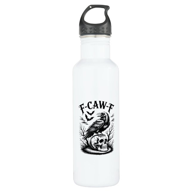 Halloween F-Caw-F Bird Crow Women Men Trendy Casua Edelstahlflasche (Vorderseite)