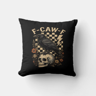 Halloween F-Caw-F Rabe Vogel F-Caw-F Krähe Kariert Kissen