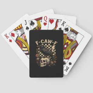 Halloween F Caw F Rabe Vogel Kariert Vintage-Stil Spielkarten