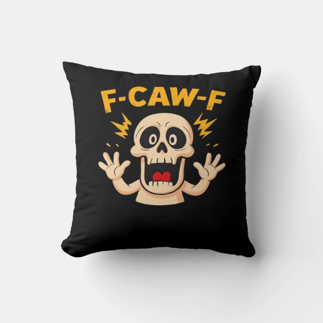 Halloween F-Caw-F Schädel Kissen (Vorderseite)