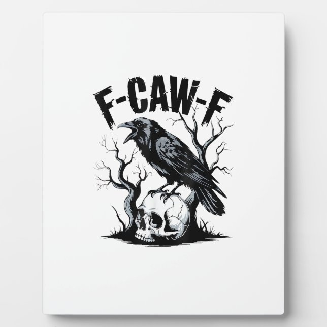 Halloween F-Caw-F Vogel Krähe Frauen Männer Retro  Fotoplatte (Vorderseite)