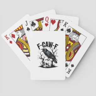 Halloween F-Caw-F Vogel Krähe Frauen Männer Retro  Spielkarten