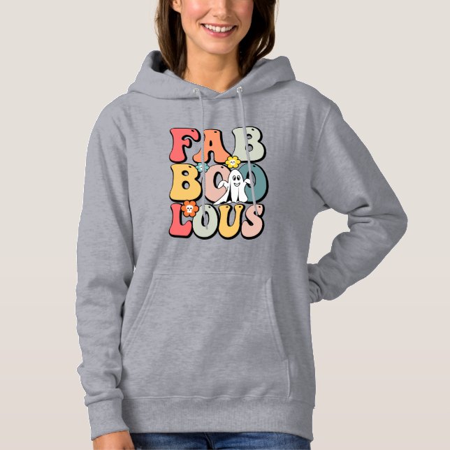 Halloween Faboolous Ghost Retro Groovy Funny Hoodie (Vorderseite)