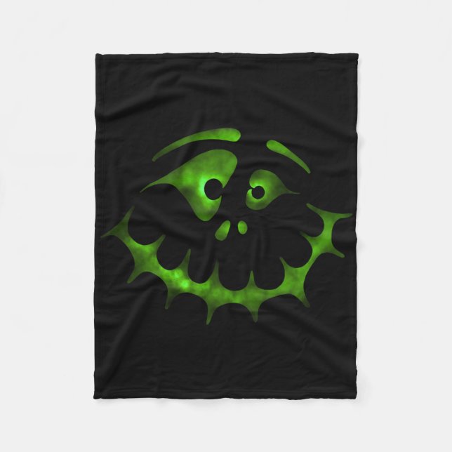 Halloween Face 5 - Green (d010-0466a) Fleecedecke (Vorderseite)