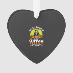 Halloween-Fahrradmechaniker bei Tag, Hexe bei Nach Ornament