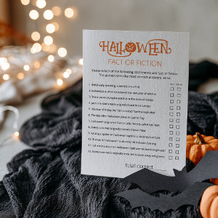 Halloween Fakt oder Fiktion Karten-Matching-Spiel Einladung