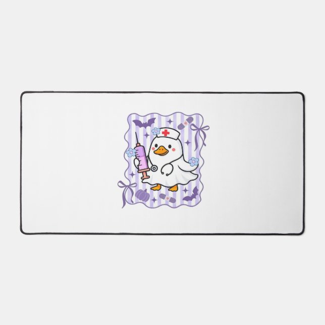 Halloween Fall Lila Coquette Goose Nurse Aesthet Schreibtischunterlage (Vorderseite)