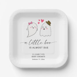 Halloween Fall Little Boo Baby Dusche QR Code Pappteller