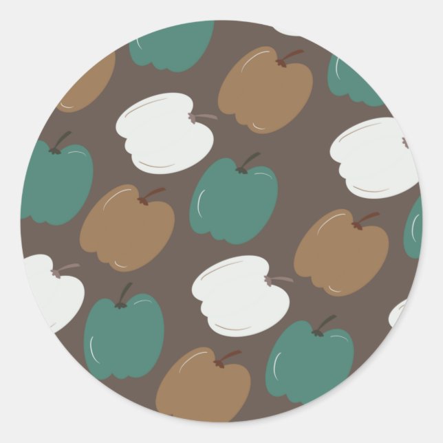 Halloween Fall Pumpkins Earth Tone Runder Aufkleber (Vorderseite)