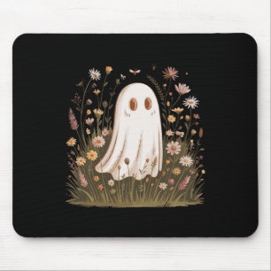 Halloween Fall Vibes Floral Ghost Mousepad
