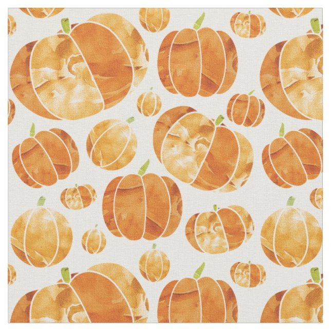 Halloween Fall Watercolor Pumpkin Pattern Stoff (Nahaufnahme)