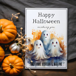 Halloween Familien Grußkarte Gespenster Feiertagskarte