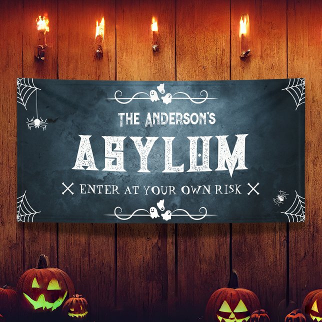 Halloween Familienasyl Funny Spuk House Spooky Banner (Von Creator hochgeladen)