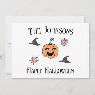 Halloween Familienname Feiertagskarte