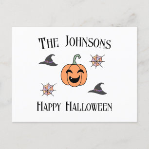 Halloween Familienname Feiertagspostkarte