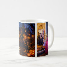Halloween Familienname Foto Schwarze Katze Tasse