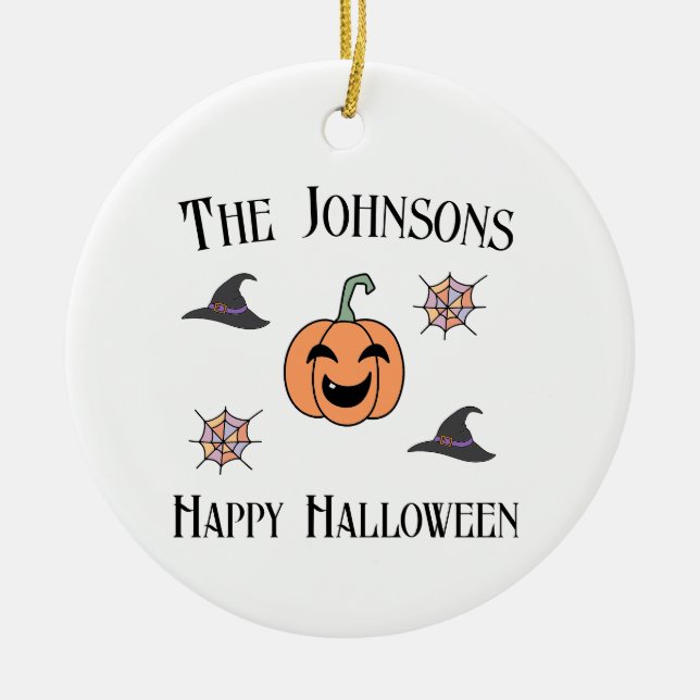 Halloween Familienname Keramik Ornament (Vorne)