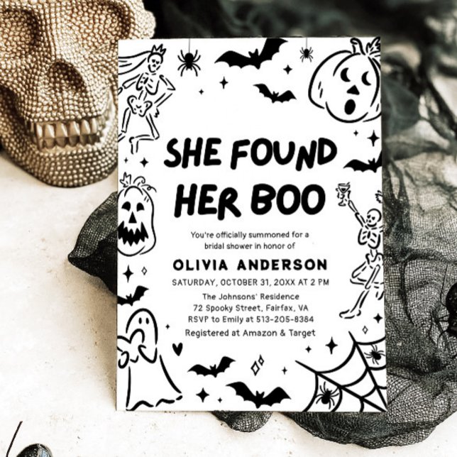 Halloween fand sie ihr Boo-Brautparty Einladung (Halloween She Found Her Boo Bridal Shower Invitation)