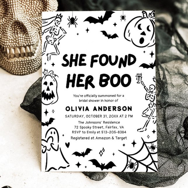 Halloween fand sie ihr Boo-Brautparty Einladung (Halloween She Found Her Boo Bridal Shower Invitation)