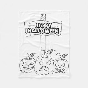 Halloween Farbe und Malerei selbst Fleecedecke