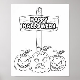 Halloween Farbe und Malerei selbst Poster