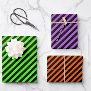Halloween-Farben Süßes oder Saures Geschenkpapier Set