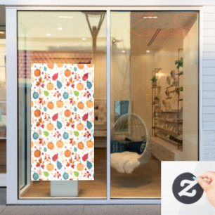 Halloween farbenfrohe Pumpkins und Blätter Fensteraufkleber