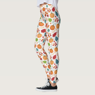 Halloween farbenfrohe Pumpkins und Blätter Leggings