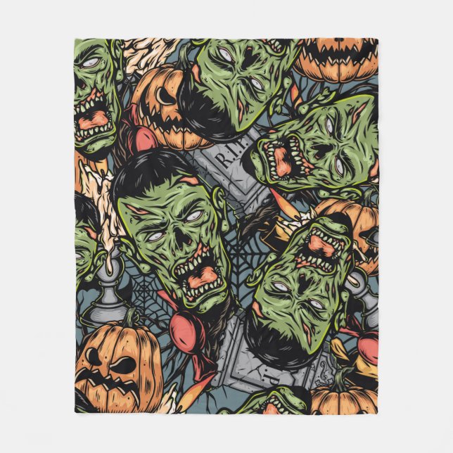 Halloween farbige Elemente nahtloses Muster mit  Fleecedecke (Vorderseite)
