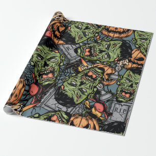 Halloween farbige Elemente nahtloses Muster mit  Geschenkpapier