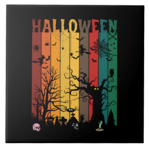 Halloween Farbige Nacht Fliese