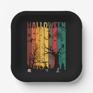 Halloween Farbige Nacht Pappteller