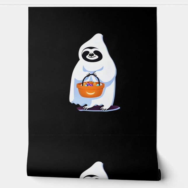 Halloween-Faultier, als Gespenst verkleidet, Trick Tapete (Abrollen)