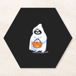 Halloween-Faultier, als Gespenst verkleidet, Trick Untersetzer