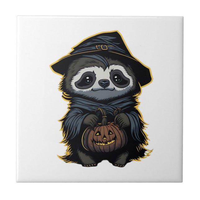 Halloween-Faultier Oversized T-Shirt Fliese (Vorderseite)