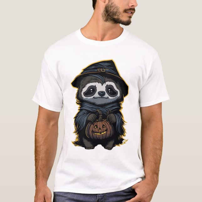 Halloween-Faultier Oversized-T-Shirt T-Shirt (Vorderseite)