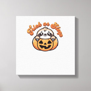 Halloween Faultier Streich oder Schlaf Süßes Fault Leinwanddruck