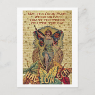 Halloween Fee Postkarte