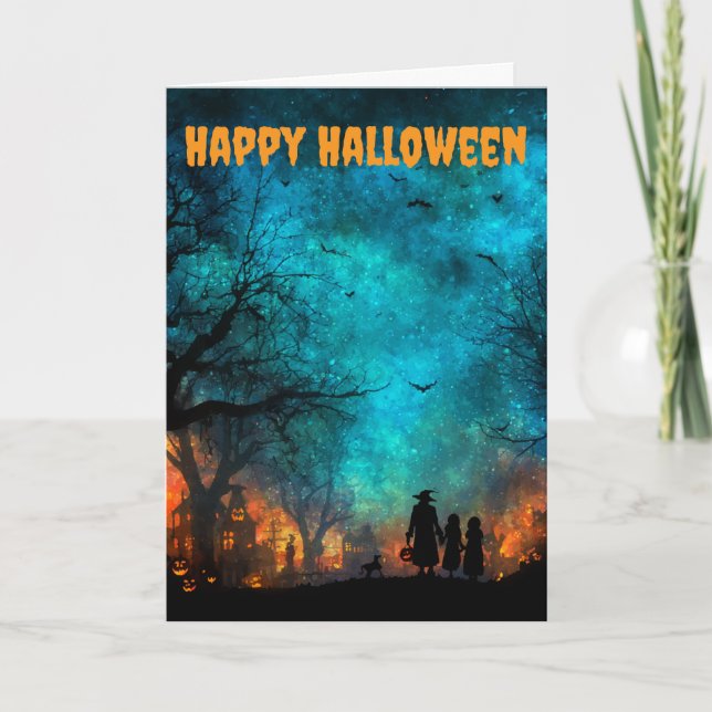 Halloween-Feier Feiertagskarte (Vorderseite)