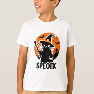 Halloween-Feier mit Wizard Hat Black Cat Ma T-Shirt