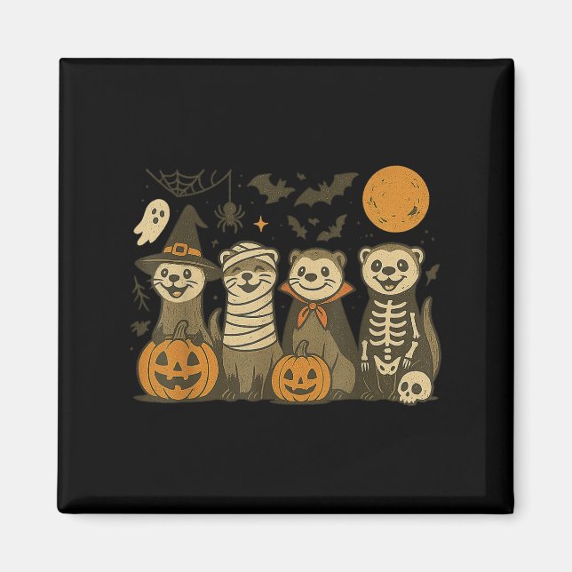 Halloween Ferret Costumes Ghost Witch Mummy Men Wo Magnet (Vorne)