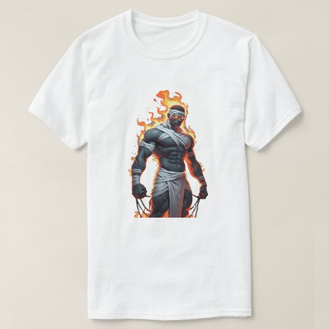 Halloween Fiery Mummy T - Shirt (Design vorne)